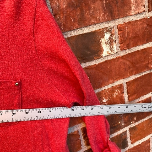 Soft Surroundings Womens Large Red Rayleigh Roll Tab Fleece Zip Sweater - Picture 8 of 9